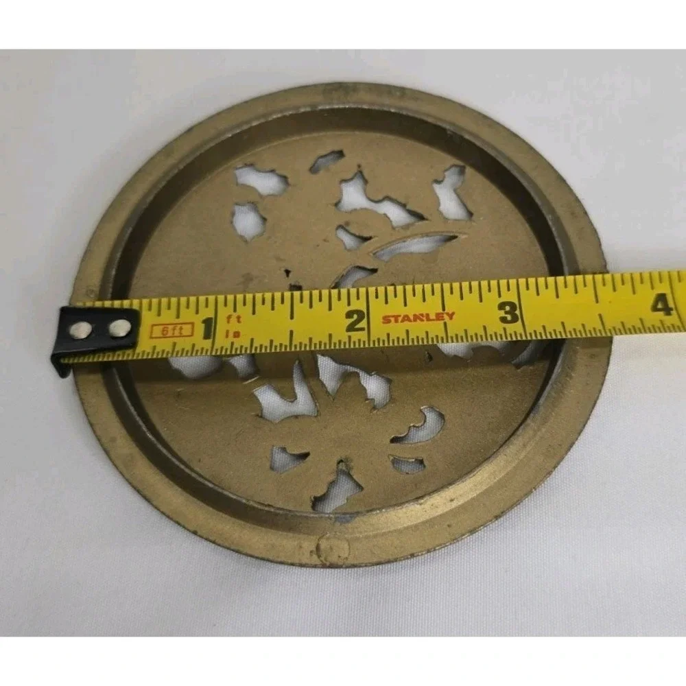 Vintage Metal Candle Jar Lid Fruit Design